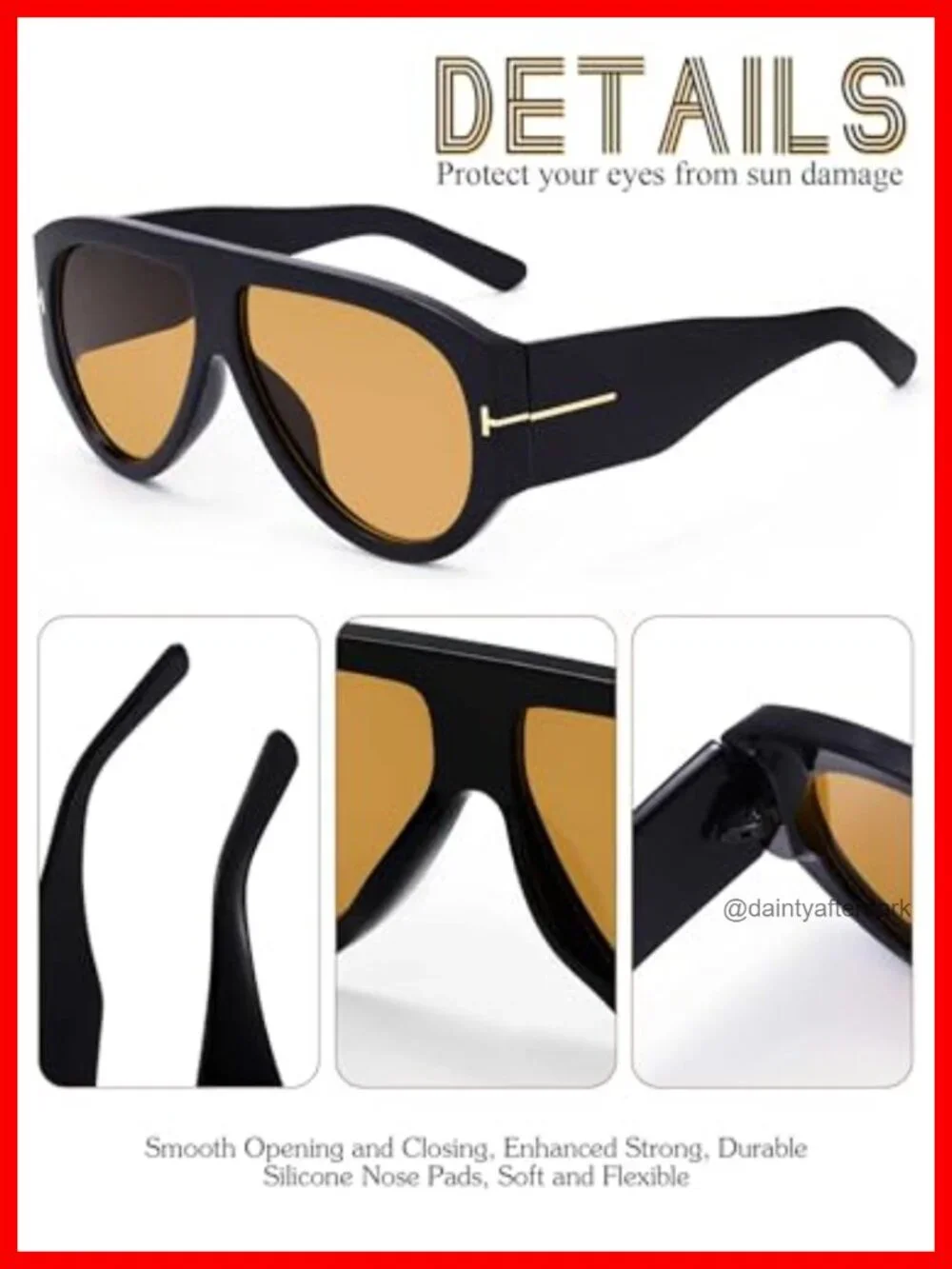 Retro Oversized Square Sunglasses UV Protection